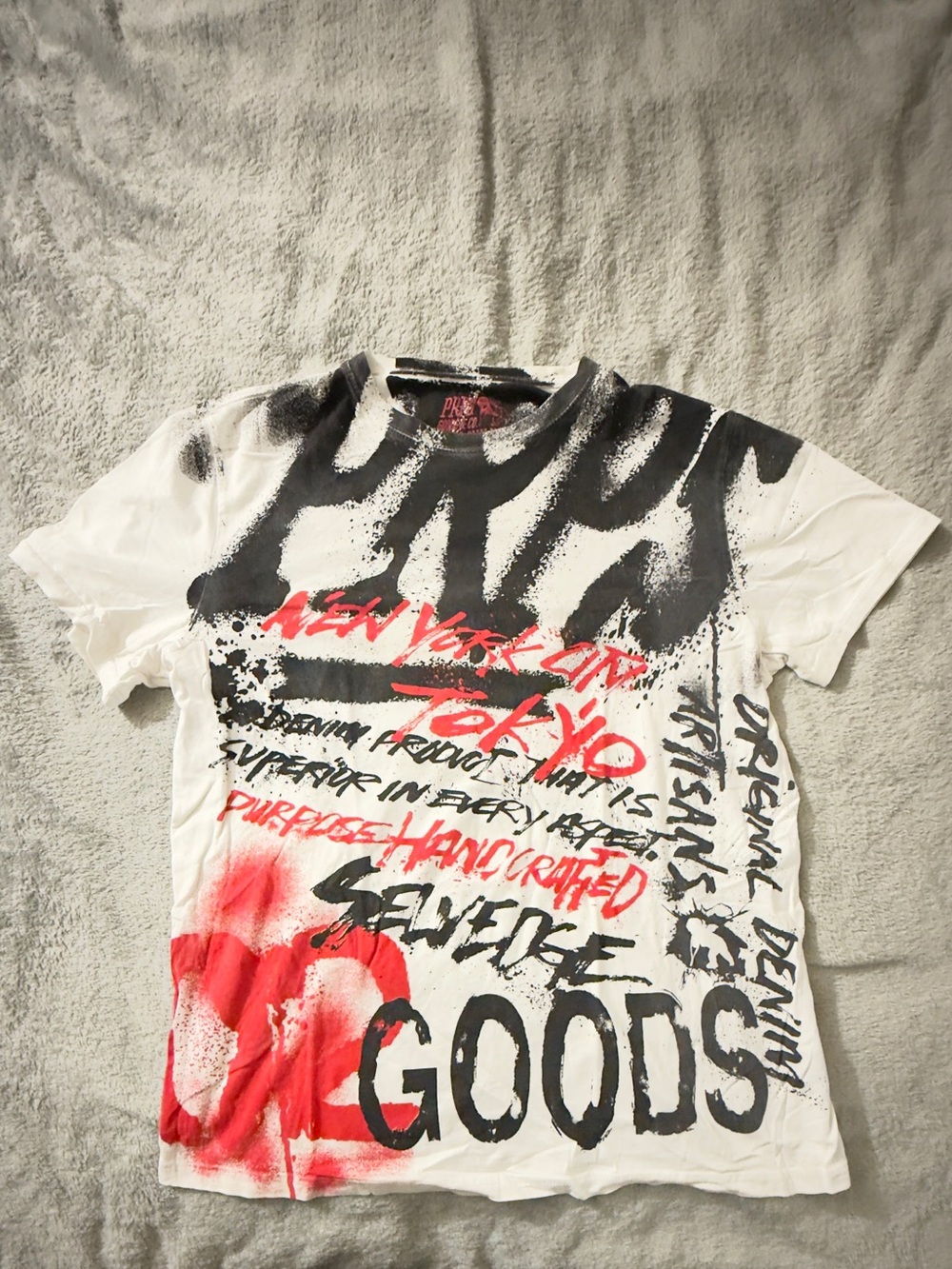 PRPS White Black Red Graphic Short Sleeve Tee